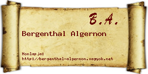 Bergenthal Algernon névjegykártya
